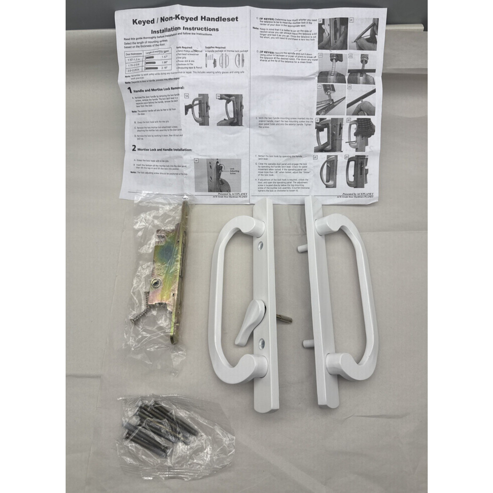 Sliding Patio Door Handleset, 45° Keyway, 3-15/16" H.C., Non Keyed-Only Handle..